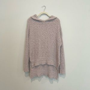 Listicle Oversized Popcorn Uneven Hem Hoodie
